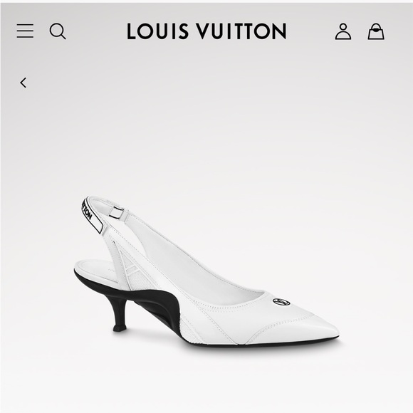 Louis Vuitton Shoes - LOUIS VUITTON NOIR BLANC WHITE ARCHLIGHT SLINGBACK PUMP